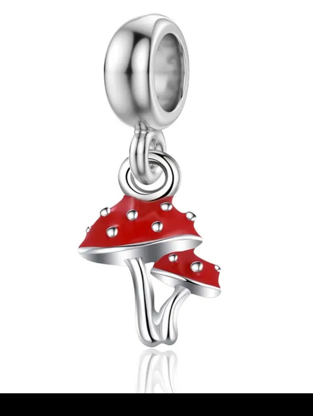 Red Mushroom Dangle Charm Pendant